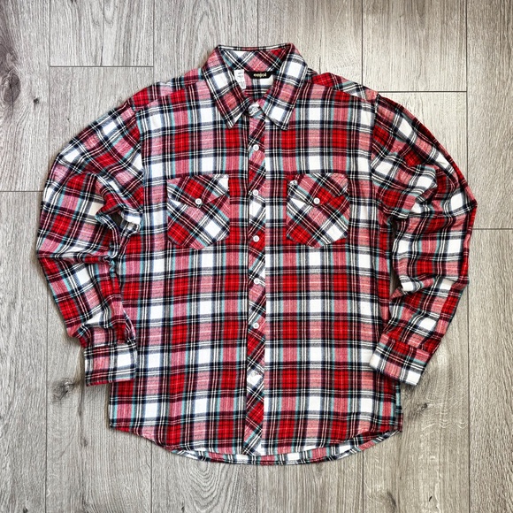 Enjoi Skateboards Flannel Shirt Men’s Size Medium 100% Cotton Plaid Vintage Y2K - Picture 1 of 15